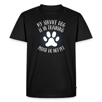 My Service Dog Is In Training Not Petting - Men's Premium Organic T-Shirt - black - Front - Nico (187cm)