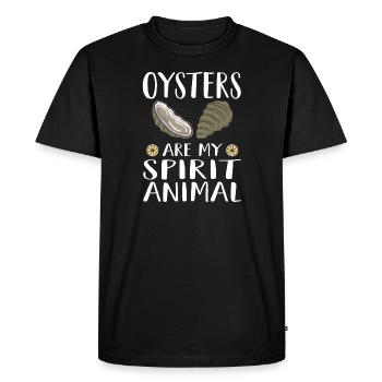Oysters Are My Spirit Animal Funny Oyster Fun - Men's Premium Organic T-Shirt - black - Front - Nico (187cm)