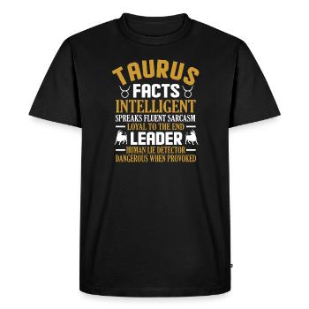 Signes du zodiaque Taureau Caractéristiques Faits - T-shirt Premium bio Homme - noir - Devant - Nico (187cm)