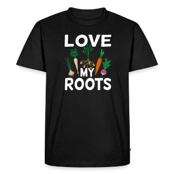 Amour Mes Racines Jardinier amusant Amusement - T-shirt Premium bio Homme - noir - Devant - Nico (187cm)