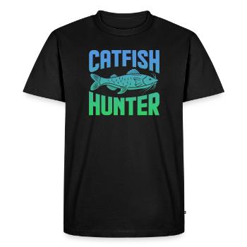 Catfish Hunters Fun WordPlay Catfish Meme Catfish Day - Men's Premium Organic T-Shirt - black - Front - Nico (187cm)