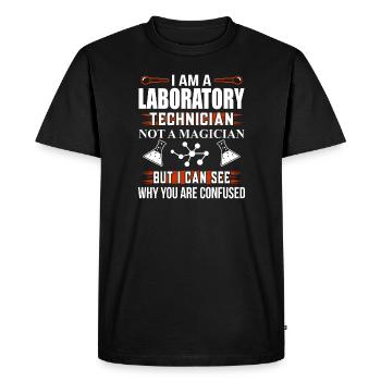Je suis technicien de laboratoire Et Pas magicien Drôle - T-shirt Premium bio Homme - noir - Devant - Nico (187cm)