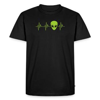 Espace extraterrestre OVNI croyants soutien tête coeur - T-shirt Premium bio Homme - noir - Devant - Nico (187cm)