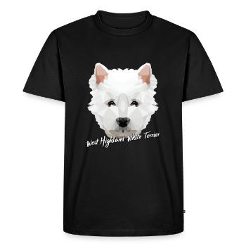 West Highland White Terrier Low Poly Gift - T-shirt Premium bio Homme - noir - Devant - Nico (187cm)