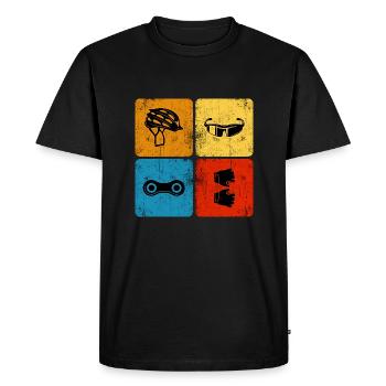 VTT VTT chaîne de vélo rétro dirtbike - T-shirt Premium bio Homme - noir - Devant - Nico (187cm)