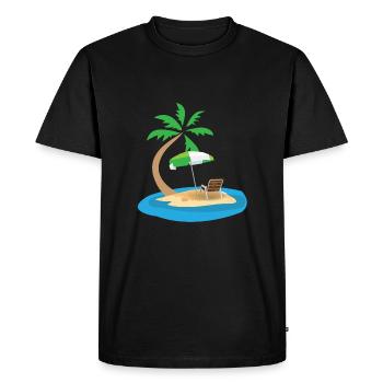 Palm Beach - Men's Premium Organic T-Shirt - black - Front - Nico (187cm)
