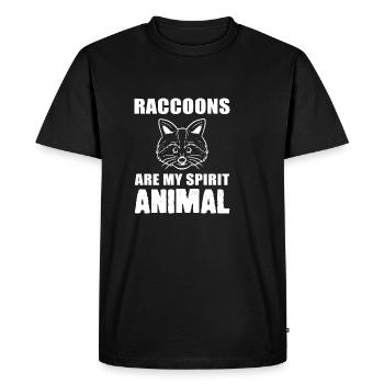 Cadeau de personne intelligente ratons laveurs - T-shirt Premium bio Homme - noir - Devant - Nico (187cm)