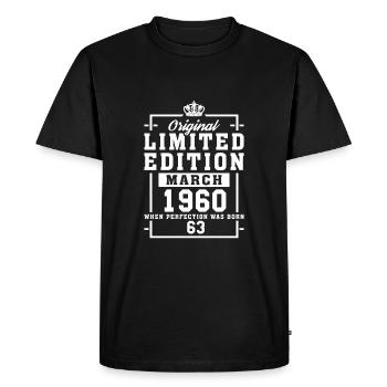 63e anniversaire Mars Né en 1960 Idée cadeau - T-shirt Premium bio Homme - noir - Devant - Nico (187cm)