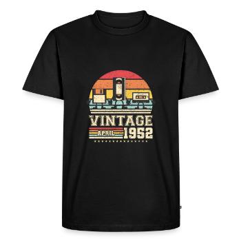 71st birthday April Born 1952 Gift idea - Men's Premium Organic T-Shirt - black - Front - Nico (187cm)