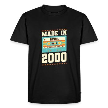 23e anniversaire Avril 2000 Idée cadeau - T-shirt Premium bio Homme - noir - Devant - Nico (187cm)