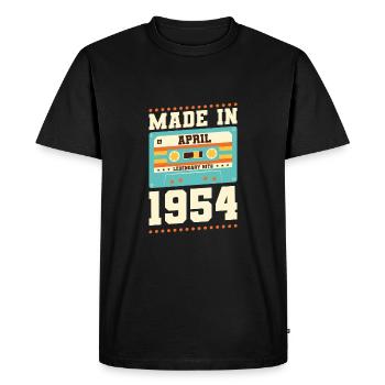 69e anniversaire Avril Né en 1954 Idée cadeau - T-shirt Premium bio Homme - noir - Devant - Nico (187cm)