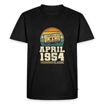 69e anniversaire Avril Né en 1954 Idée cadeau - T-shirt Premium bio Homme - noir - Devant - Nico (187cm)