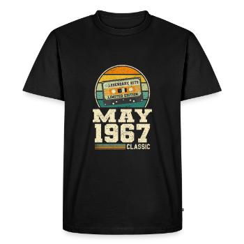 56e anniversaire Mai Né en 1967 Idée cadeau - T-shirt Premium bio Homme - noir - Devant - Nico (187cm)
