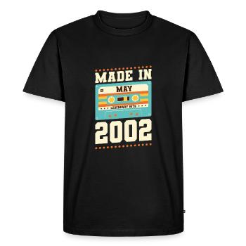 21e anniversaire May Born 2002 Idée cadeau - T-shirt Premium bio Homme - noir - Devant - Nico (187cm)