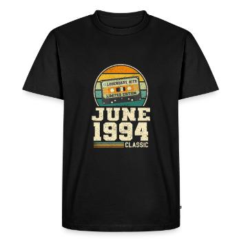 29e anniversaire juin millésime 1994 Idée cadeau - T-shirt Premium bio Homme - noir - Devant - Nico (187cm)