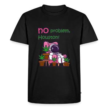 Hanfblatt Astronaut WEihnachten no problem - Männer Premium Bio T-Shirt - Schwarz - Vorne - Nico (187cm)