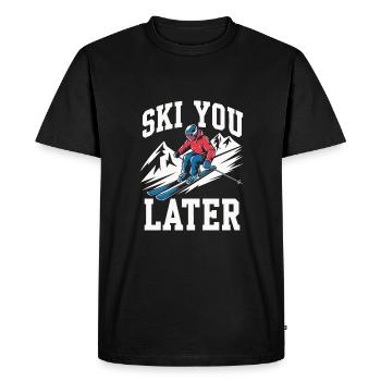 Ski you later - Idée cadeau ski - T-shirt Premium bio Homme - noir - Devant - Nico (187cm)