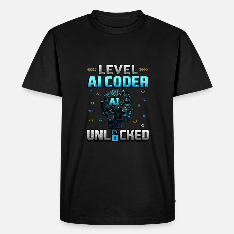 Level KI-Programmierer freigeschaltet - Männer Premium Bio T-Shirt - Schwarz