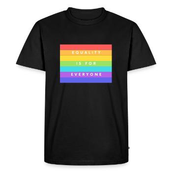 Droits humains - T-shirt Premium bio Homme - noir - Devant - Nico (187cm)