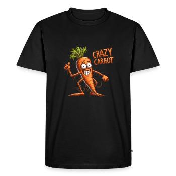 Légumes fous : Pouce en l’air aux carottes - T-shirt Premium bio Homme - noir - Devant - Nico (187cm)
