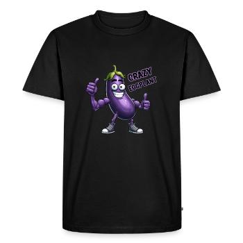 Crazy Veggies : Actu Culturiste Aubergine - T-shirt Premium bio Homme - noir - Devant - Nico (187cm)