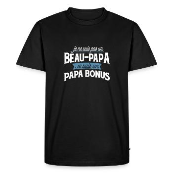 Papa bonus cadeau - T-shirt Premium bio Homme - noir - Devant - Nico (187cm)