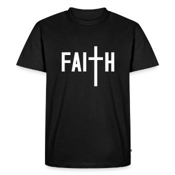 Faith - Men's Premium Organic T-Shirt - black - Front - Nico (187cm)