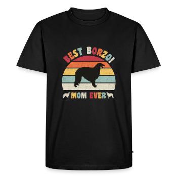 Meilleure maman Barzoi jamais amateurs de chiens vintage rétro - T-shirt Premium bio Homme - noir - Devant - Nico (187cm)