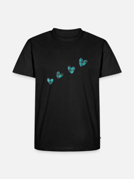 4 hearts fabric clothing blue - Men's Premium Organic T-Shirt - black
