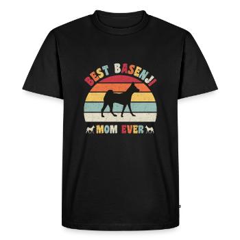 Meilleure maman Basenji jamais amateurs de chiens vintage rétro - T-shirt Premium bio Homme - noir - Devant - Nico (187cm)