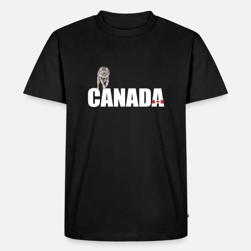 Le Canada avec Wolf - T-shirt Premium bio Homme - noir
