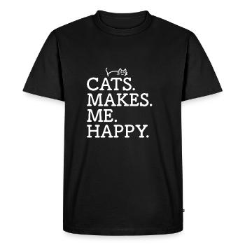 Chat chat chats titulaire chaton cadeau - T-shirt Premium bio Homme - noir - Devant - Nico (187cm)