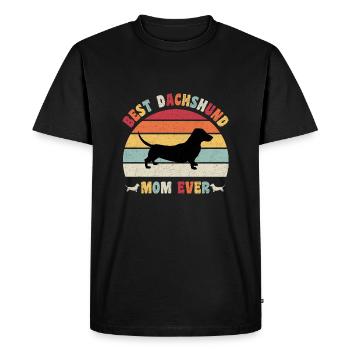 Meilleure maman teckel jamais amateurs de chiens vintage rétro - T-shirt Premium bio Homme - noir - Devant - Nico (187cm)