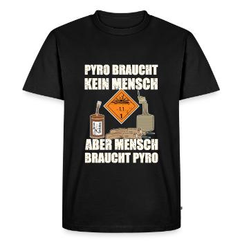 Pyro Réveillon du Nouvel An - T-shirt Premium bio Homme - noir - Devant - Nico (187cm)