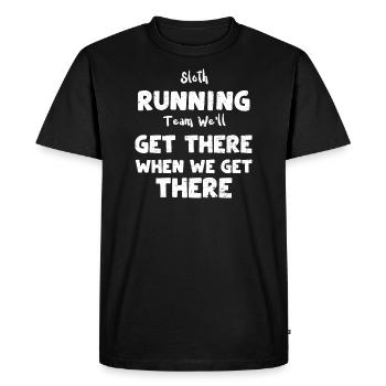 Sloth Running Team We'll Get The... - Men's Premium Organic T-Shirt - black - Front - Nico (187cm)