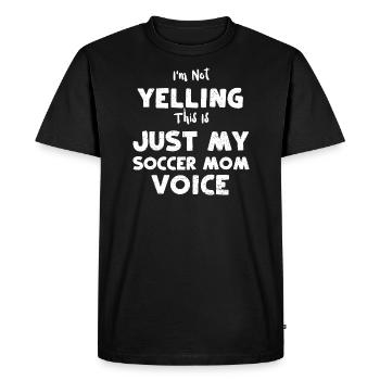 Je ne crie pas que c’est juste mon... - T-shirt Premium bio Homme - noir - Devant - Nico (187cm)