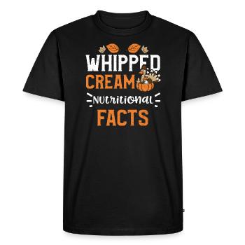 Valeurs nutritionnelles de la crème fouettée - T-shirt Premium bio Homme - noir - Devant - Nico (187cm)