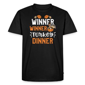 Winner Winner Turkey Dinner - Men's Premium Organic T-Shirt - black - Front - Nico (187cm)