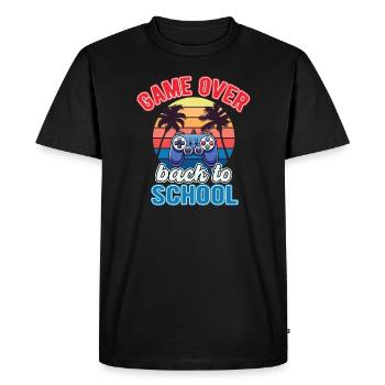 Game Over back to School Gamer - Men's Premium Organic T-Shirt - black - Front - Nico (187cm)