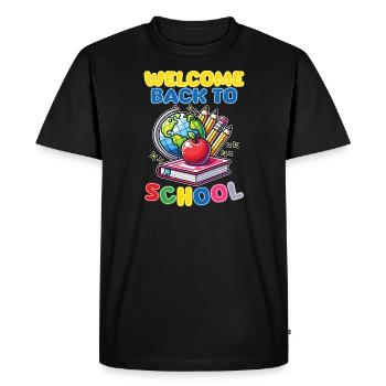 Welcome Back to School Design - Men's Premium Organic T-Shirt - black - Front - Nico (187cm)