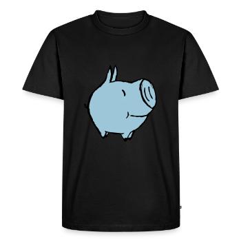 Petit cochon - T-shirt Premium bio Homme - noir - Devant - Nico (187cm)