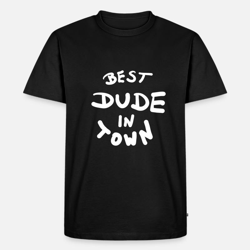 Bester Dude Stadt - Männer Premium Bio T-Shirt - Schwarz