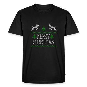 Merry Christmas design I - Men's Premium Organic T-Shirt - black - Front - Nico (187cm)