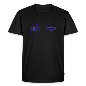 les yeux pleurent - T-shirt Premium bio Homme - noir - Devant - Nico (187cm)