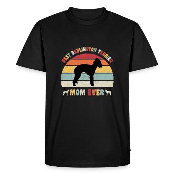 Best Bedlington Terrier mom ever dog lovers retro - Men's Premium Organic T-Shirt - black - Front - Nico (187cm)