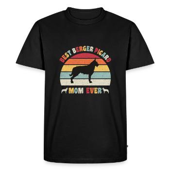 Meilleure maman Berger Picard jamais amateurs de chiens vintage - T-shirt Premium bio Homme - noir - Devant - Nico (187cm)