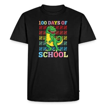 100 jours d’école dinosaure Saur T Rex - T-shirt Premium bio Homme - noir - Devant - Nico (187cm)