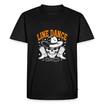 Crâne de danse en ligne avec stetson et bottes et lasso - T-shirt Premium bio Homme - noir - Devant - Nico (187cm)