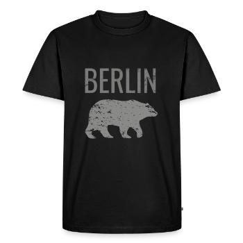 Berlin avec l’ours ours comme Berlin Rengain - T-shirt Premium bio Homme - noir - Devant - Nico (187cm)