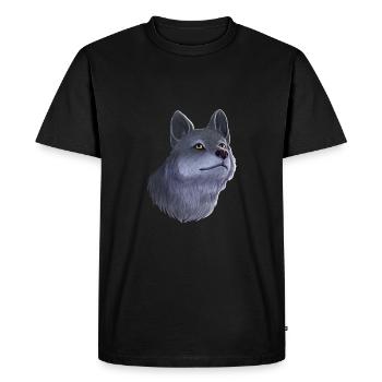 Portrait de loup - T-shirt Premium bio Homme - noir - Devant - Nico (187cm)